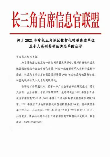 我院榮獲“2021年度長三角地區(qū)數(shù)智化轉(zhuǎn)型先進(jìn)單位最佳實(shí)踐獎(jiǎng)”榮譽(yù)稱號(hào)(圖3)